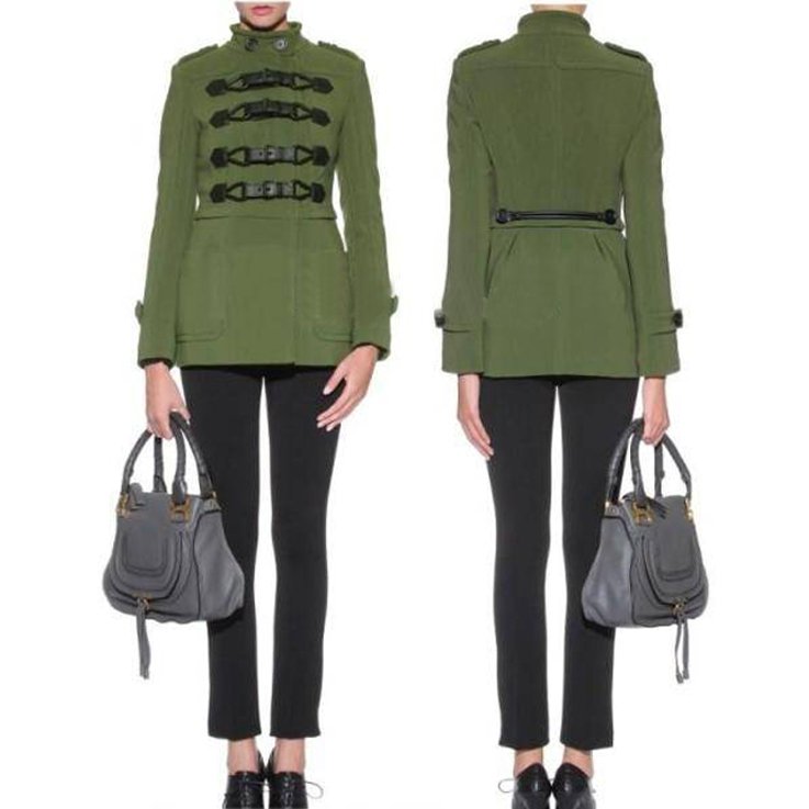 Free Shipping CC197# 2012 New Fashion Brand Warm Jacket Women Winter Double Breasted Overcoat Army Green Trench Coat
