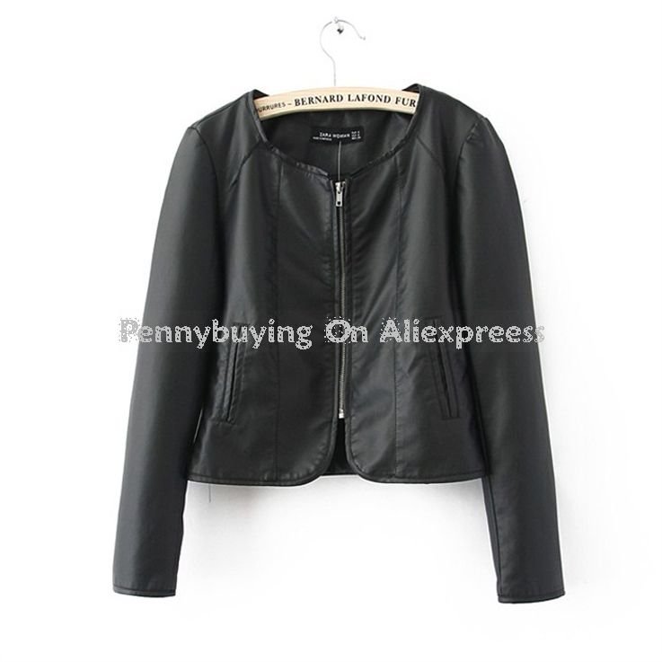Free Shipping CC85# Japan Fashion Woman Motorcycle Short Coat Women Winter Black Sportswear Lady Slim Fit Faux Leather Jackets