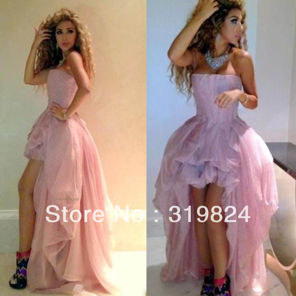 Free shipping Celebrity dress Arabia singer Myriam Fares Strapless Ball gown Tiered Floor Length Custome