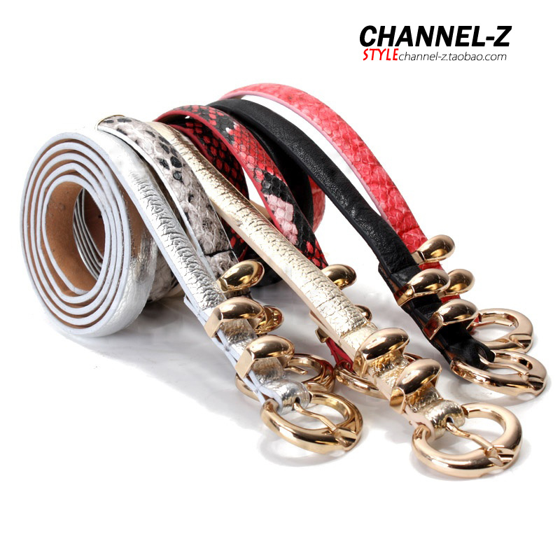 Free shipping Channel-z 2013 vintage fashion ol genuine leather python metal needle agings belt women's strap