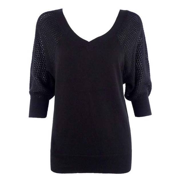 Free Shipping!!!! Charlotte russe V-neck cutout back strap three quarter sleeve knitted top 193015