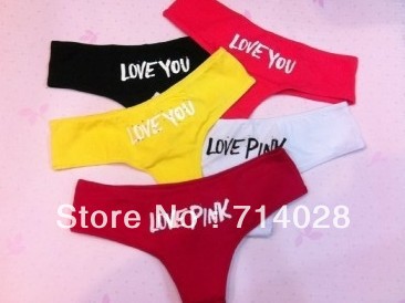 free shipping Cheap cotton panties Victornia pink Sexy Women Love pink Panties Fashion Underwear female boxer underwear