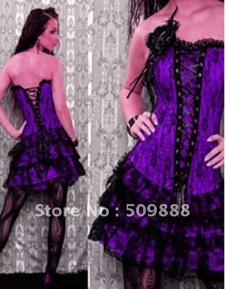 Free shipping cheap fashion blue sexy corselet  with petticoat