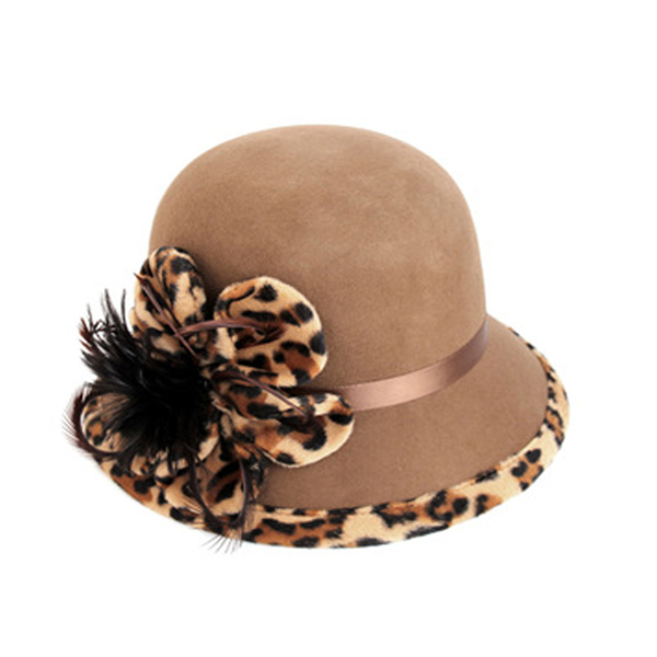 Free Shipping Cheap Fashion British Style Felt Woolen Millinery Women Hat Fedoras Cap Fashionable Hats Caps Feathers A0012151