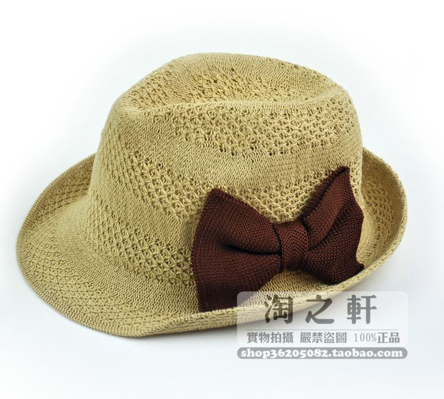Free shipping cheap Fedoras cotton shaping momosma jazz hat bow sunbonnet folding female hat casual cap summer hat