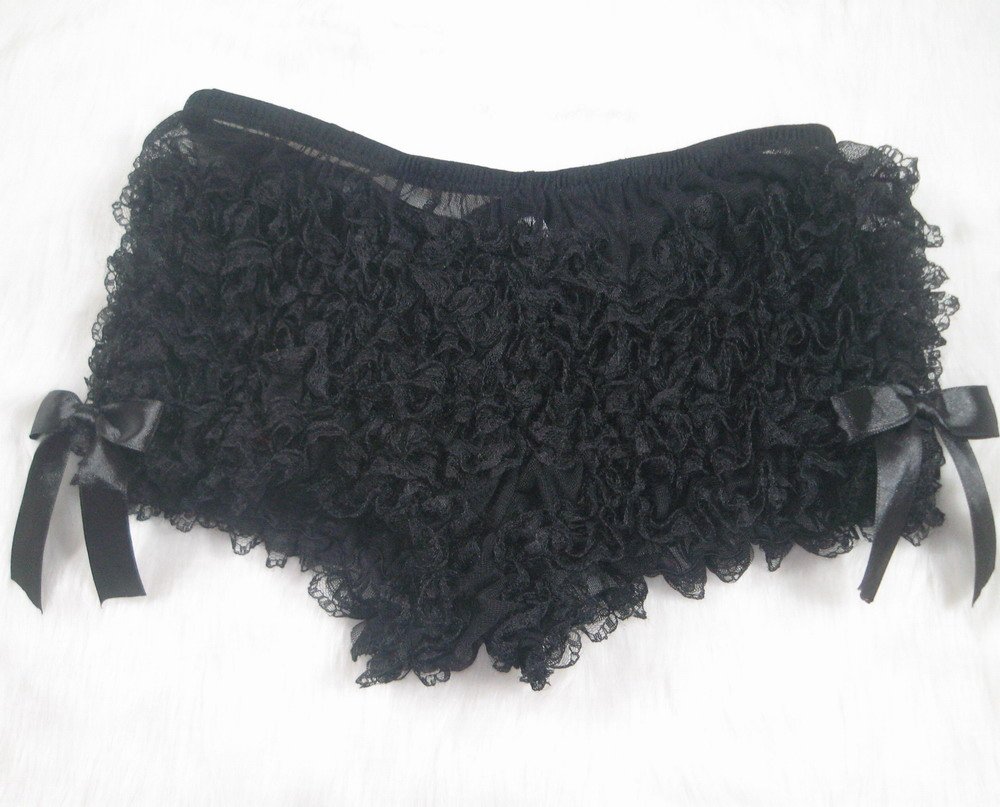 free shipping cheap Sexy Thongs women micro g string panties ladies thong black lace underwear Hot Ruffle Short Panty LC50830-2