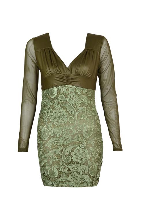 Free shipping!Cheap2013 Fashion single nubuck leather gauze lace long-sleeve slim one-piece dress 2590