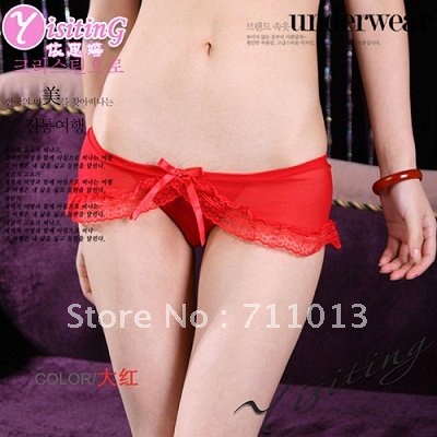 Free shipping cheaper price big red sexy silk panty,sexy ladies panties, women pants P1005