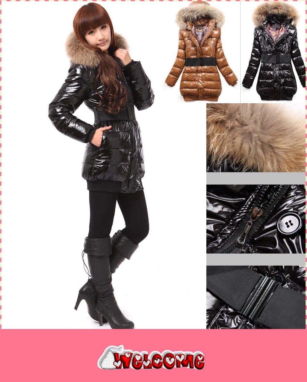 Free shipping  Cheapest women's fur coats /winter warm long coat