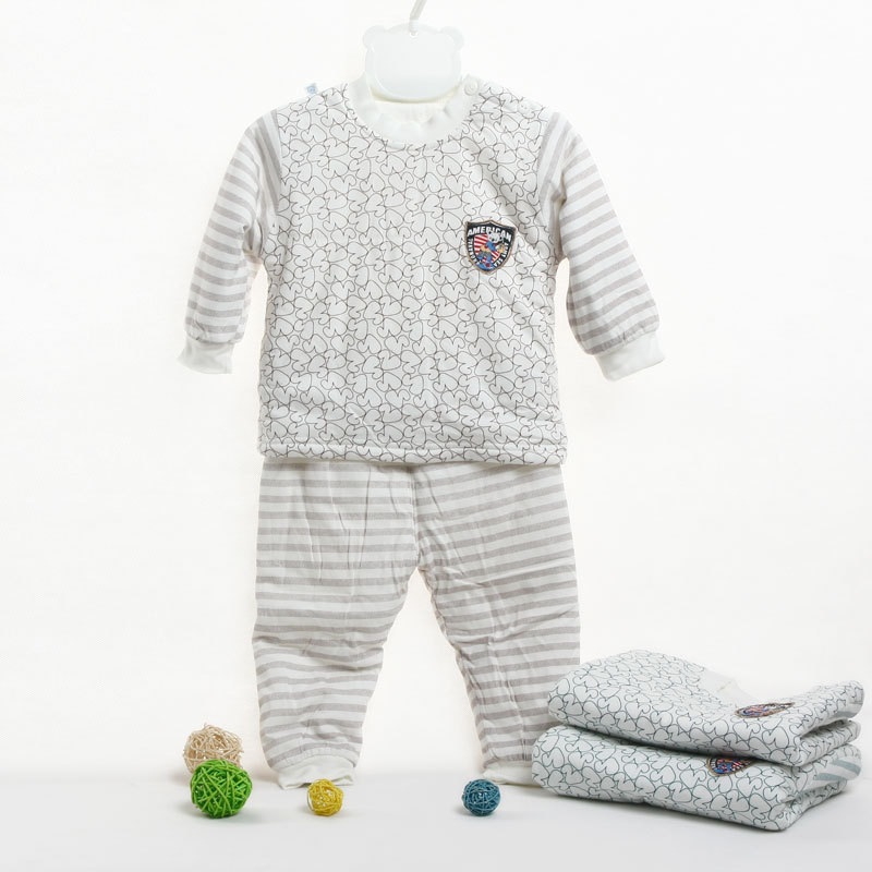 free shipping, Child boy baby thickening thermal underwear male child female child autumn and winter clothes set