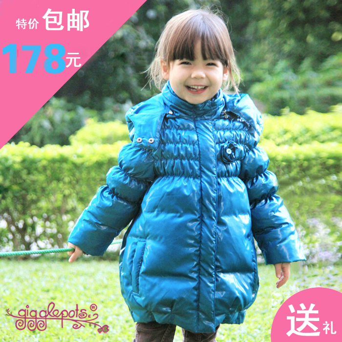 free shipping Child down coat children's clothing outerwear winter female child medium-long down coat