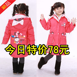 free shipping ! Child down coat female child children's clothing down coat outerwear medium-long