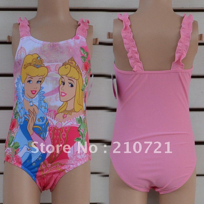 Free Shipping child/girl/kids cartoon swimsuits/swimwear Girl's princess one-piece swimwear/beach wear/bikini/swimming suits