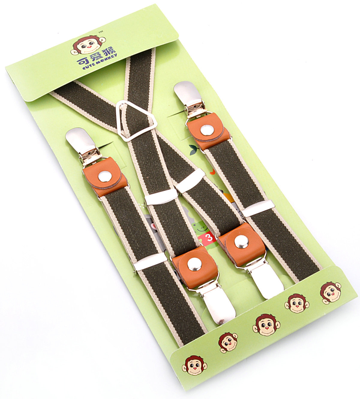 Free shipping Child suspenders clip meters dark green waltzers high quality casual clip cx4