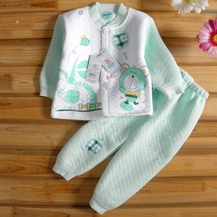 free shipping Child thermal underwear set baby set baby underwear long johns sleep set 100% cotton autumn