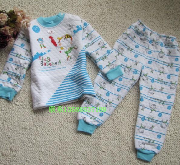 free shipping Child thermal underwear set infant male female child 100% cotton button underwear 3364