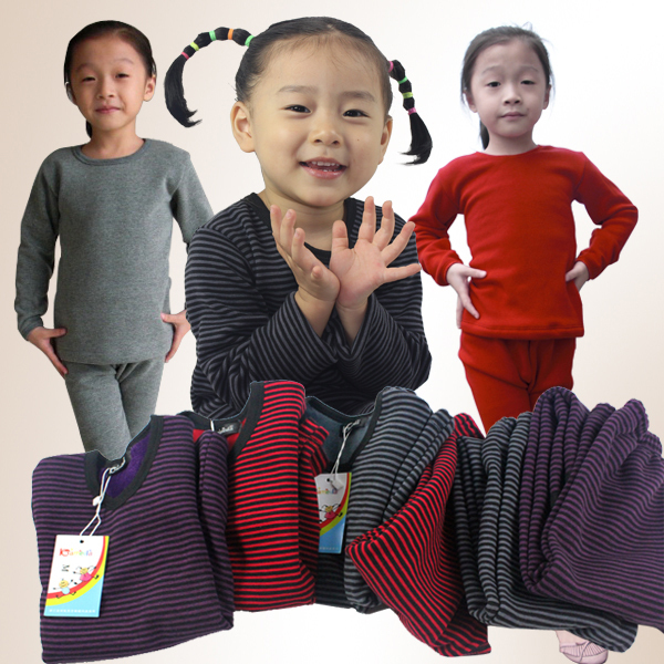 FREE SHIPPING Child thermal underwear set velvet thickening big ploughboys thermal underwear child thermal clothing coral fleece