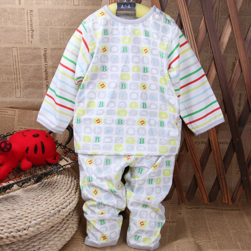 Free Shipping Child underwear set 100% cotton male child female child o-neck summer ultra-thin underwear lounge 018172