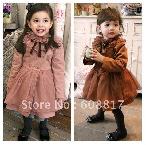 free shipping children 2012 autumn girls cute stand-up collar plus cotton coat /cotton windbreaker,5pcs/lot.