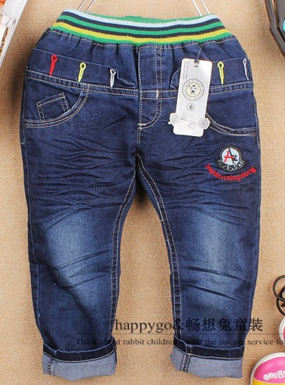 Free shipping children cartoon casual jeans of 2013 spring kids casual pants children's jeans 5 pcs /lot