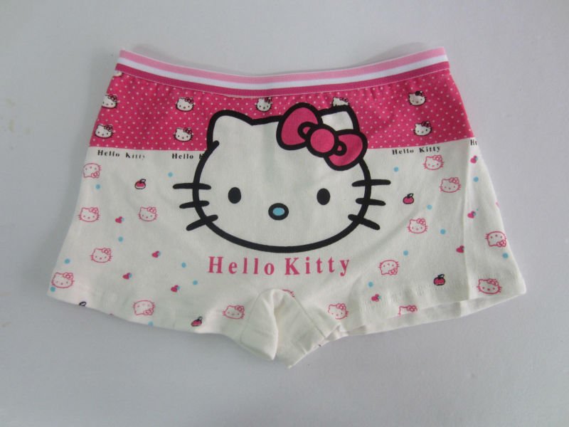 Free shipping Children Cartoon Cotton underwear Hello kitty briefs sample knickers with 3 sizes, 1pcs Up sell