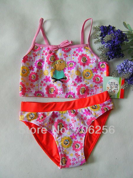 free shipping children girl Charlie and Lola bathers swiming wear two piece swimwear swimsuits swimmers with tag