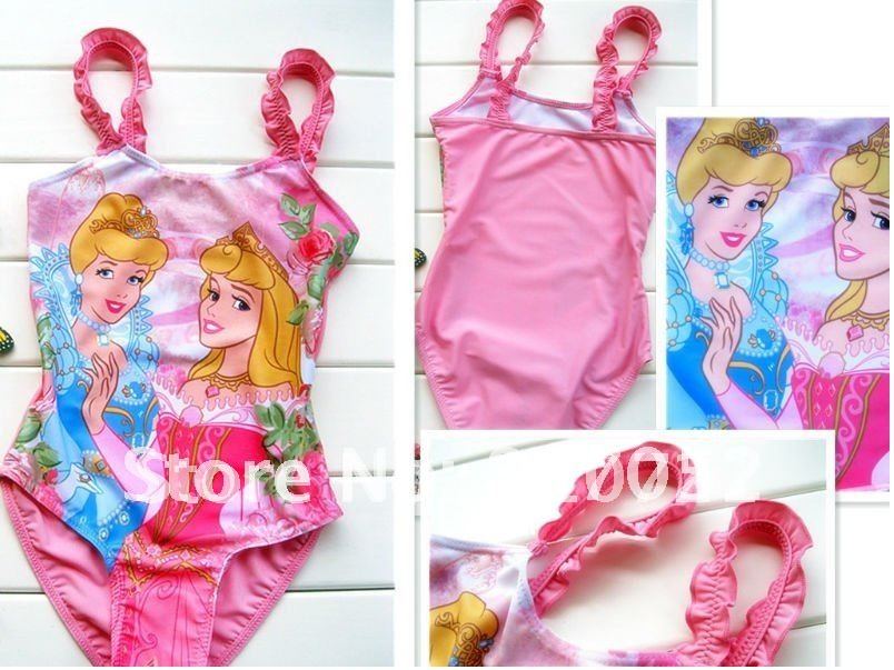 Free Shipping children/girl/kids cartoon swimsuit/swimwear Girl's princess one piece swimwear/beach wear/bikini/swimming wear