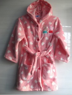 Free shipping ! children girl peppa pig pajamas Bathrobes Nightgown sleepwear pink