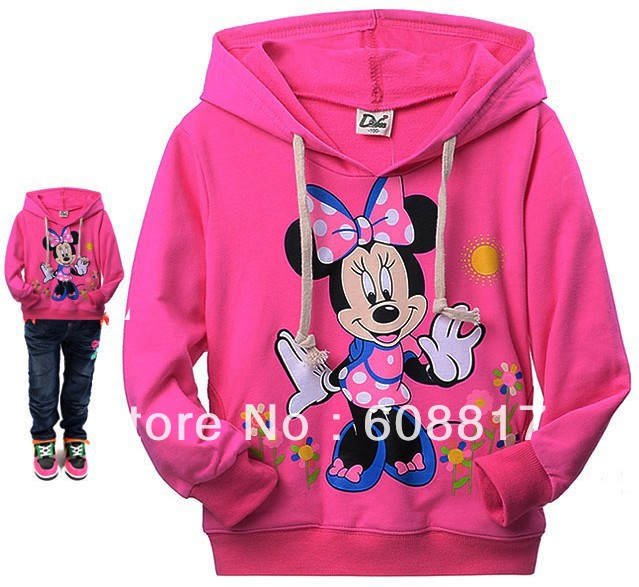 Free Shipping children hoodies 5pcs/set girls clothing 100% cotton cartoon clothes minnie sweaters 6pcs/lots