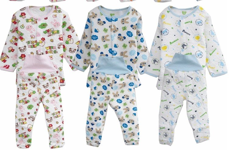 free shipping Children's clothes Baby Children underwear suit cotton baby warm underwear 10set