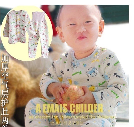 free shipping Children's clothes Baby Children underwear suit cotton baby warm underwear 10set