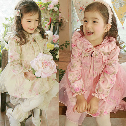 free shipping Children's clothing 2012 female child autumn layered dress child baby trench outerwear cy3707