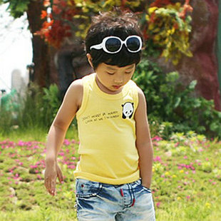 free shipping Children's clothing 2013 summer new arrival boys clothing girls clothing child vest print
