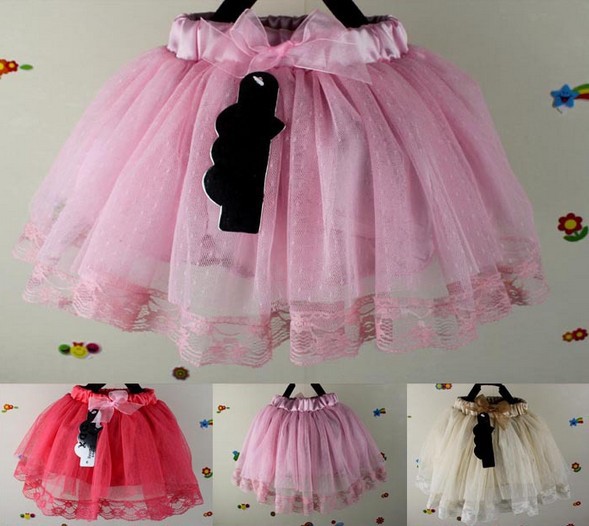 Free shipping children's clothing baby skirts girl solid color the tulle group lace decoration 4pcs/lot