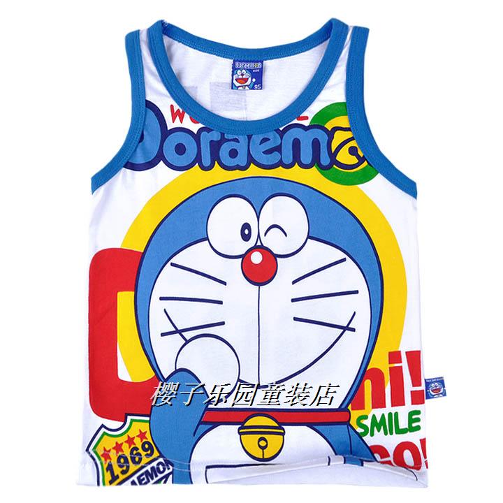 Free shipping Children's clothing boys girls 2012 DORAEMON pure cotton vest