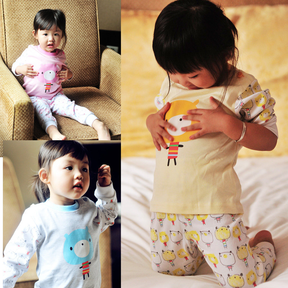 free shipping Children's clothing female child 100% cotton girls clothing thermal spring and autumn baby underwear