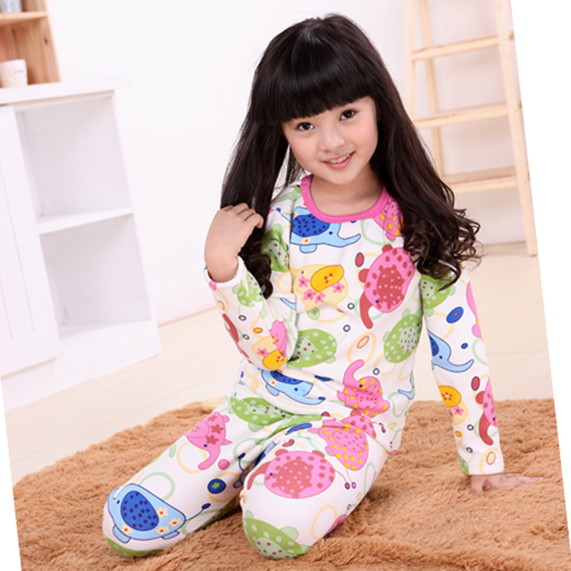 Free shipping Children's clothing female child 2012 100% cotton cashmere thermal underwear set child underwear