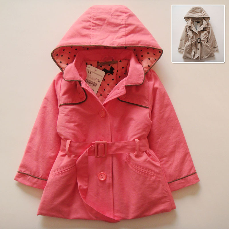 free shipping Children's clothing female child overcoat girl outerwear padded  trench spring autumn coat