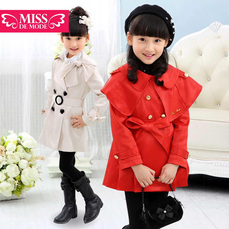 Free Shipping  children's clothing female child trench child cape outerwear child trench spring