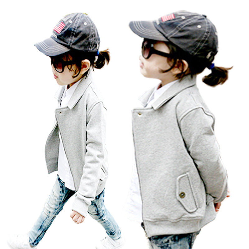Free shipping Children's clothing outerwear male female child spring 2013 spring 100% zipper-up cotton sweatshirt