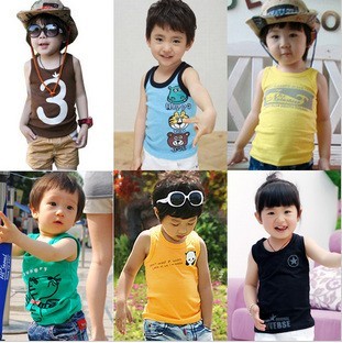 Free shipping Children's clothing summer 2012 child vest girl female child boy male child tank