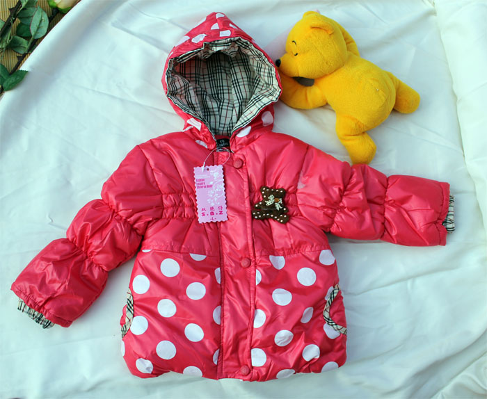 Free shipping Children's clothing winter double dot female child berber fleece wadded jacket
