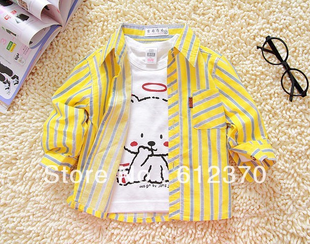 Free shipping / Children's wear boy's 2013 spring clothing  long sleeve shirt baby cotton child joker children