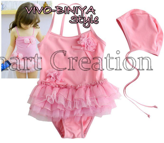 Free shipping!!!Children swimming wear,baby Girl's fashion pink swimming Bikini,5pcs/lot