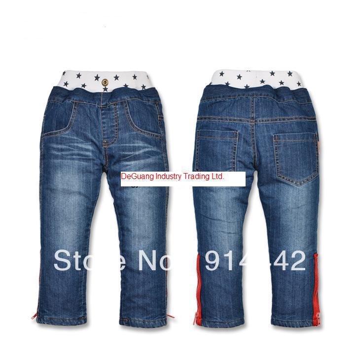 Free Shipping ! Christmas Sale,Suitcase 3-7 Age Boys Winter Denim Pants,Straight Leg,5pcs/lot Kids Jeans Wholesale