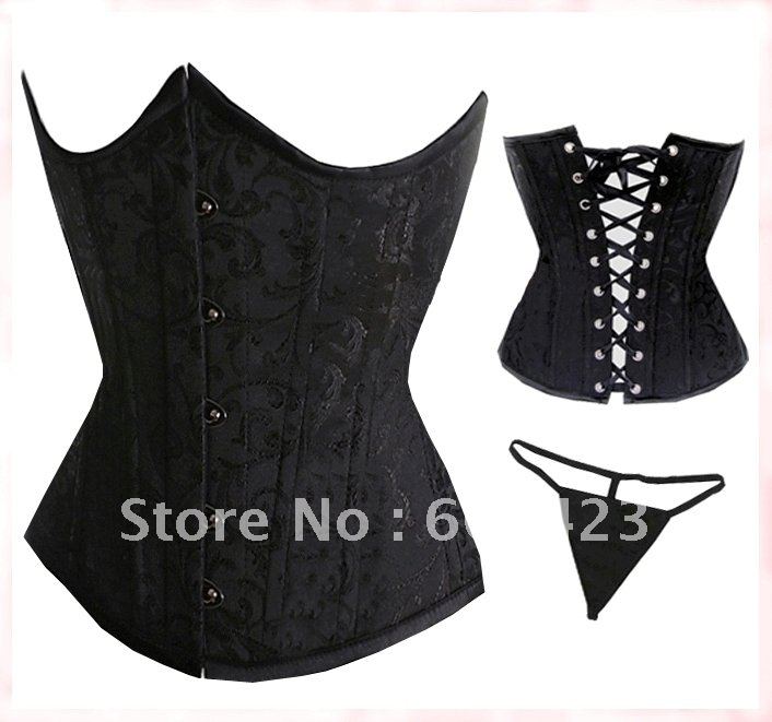 Free shipping!! Cincher Underbust Corset Black sexy lingerie Underwear bustier wholesale retail 2685 2685B