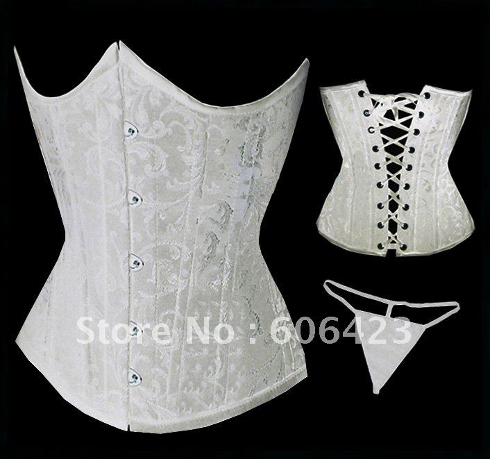Free shipping!! Cincher Underbust Corset White body lift shaper sexy lingerie wholesale retail  2685 2685W