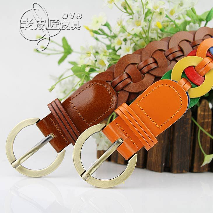 Free shipping Circusy knitted women's strap genuine leather all-match fashion female belt pin of the four seasons belt