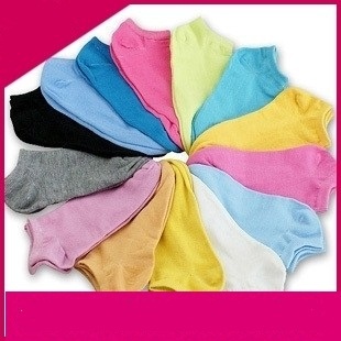 Free shipping, CL2008 Male And Female Lady  Women Solid color Cotton socks,Colorful Colors. 20 Pairs of Low Ankle Socks