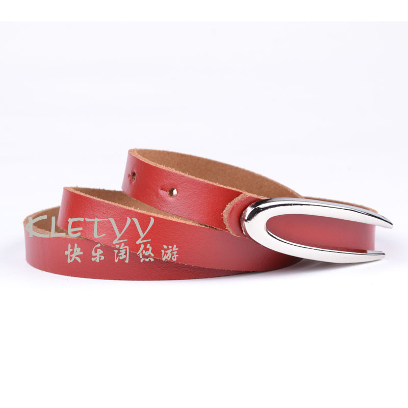 Free Shipping Classic genuine leather thin belt genuine leather belt female fashion decoration belt